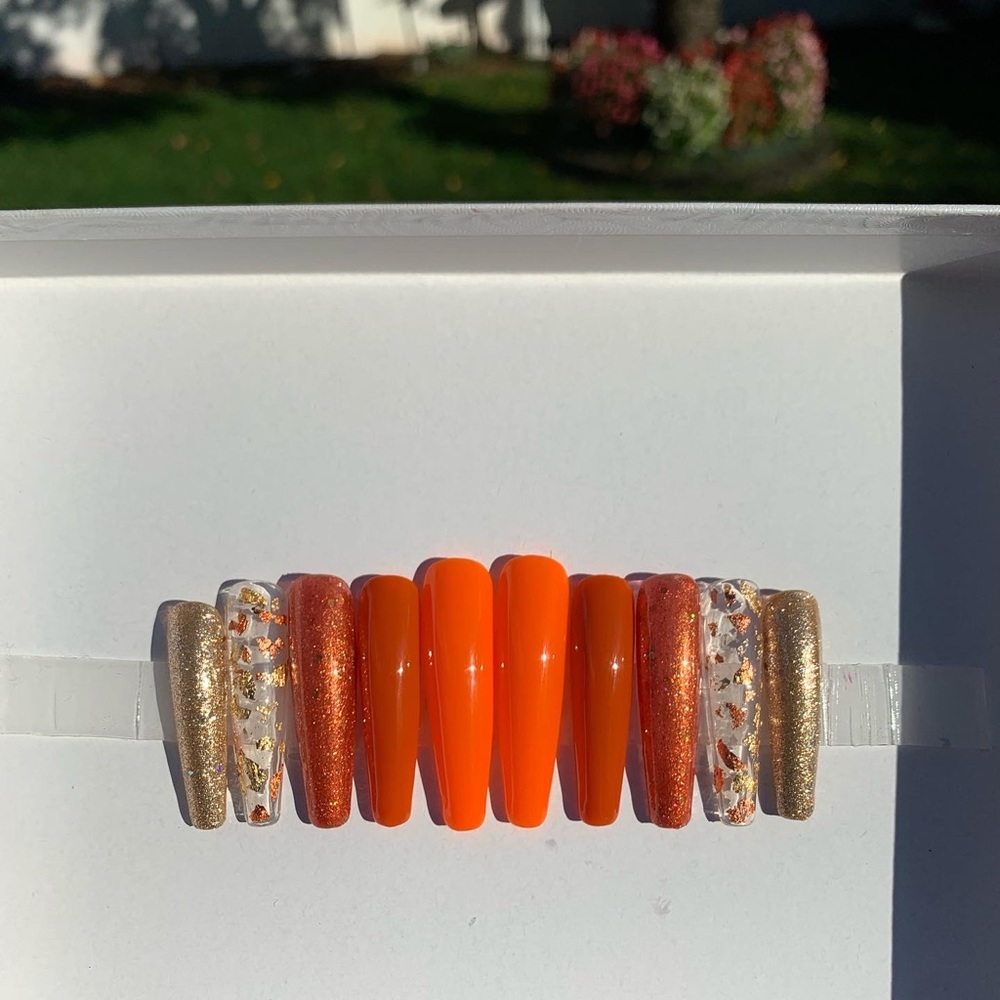 handmade fall press on nails